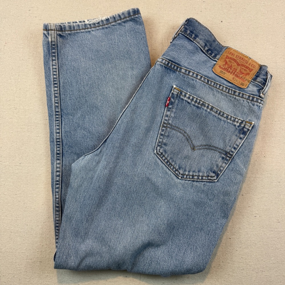 Levis 36x30 550 Relaxed Fit Jeans Mens Light Blue Denim Tapered Leg